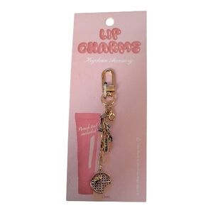 Lip Charms Keychain Accessory Gold Tone